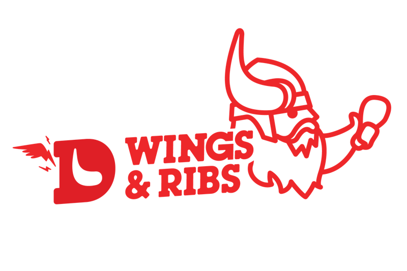 D Wings & Ribs Logo Red